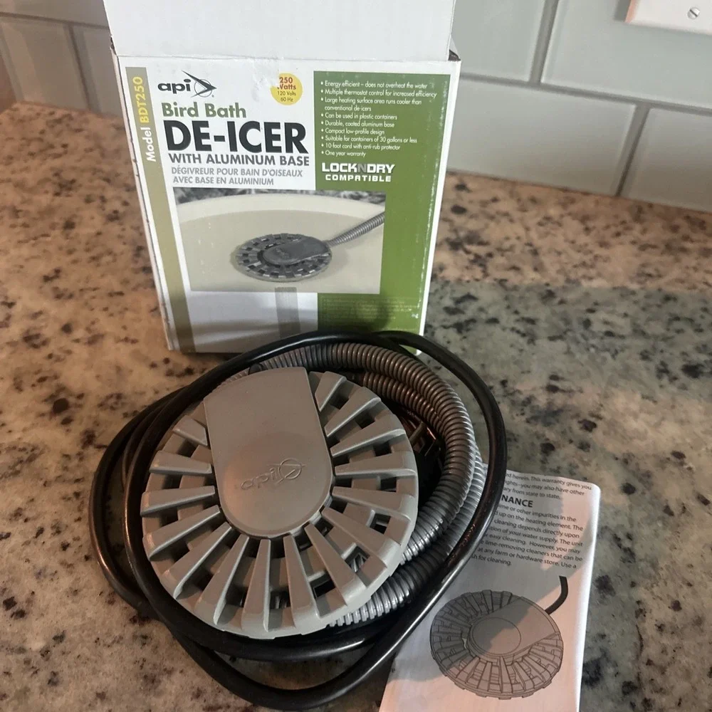 API Bird Bath De-Icer w/Aluminum Base, 250 Watt Model BDT250 LOCKNDRY Compatible
